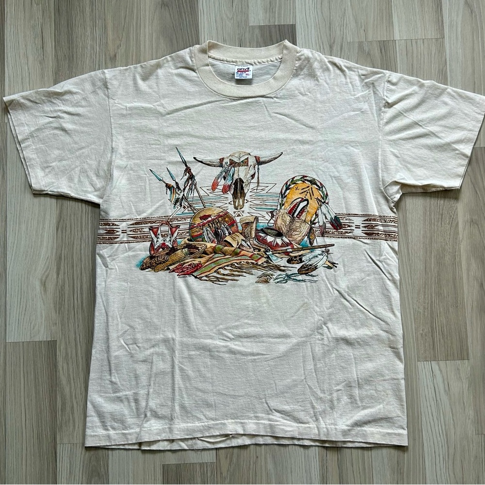 Vtg 90s Western Native American San Segal T-shirt Men’s XL.